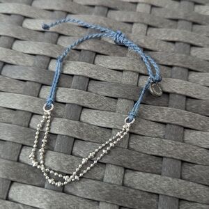 Pura Vida Blue Silver Chain Bracelet